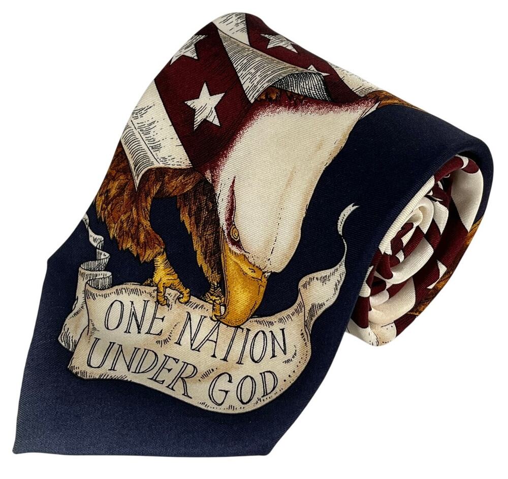 Eagles Wings Patriotic American Flag Bald Eagle Novelty Silk Necktie 58x4